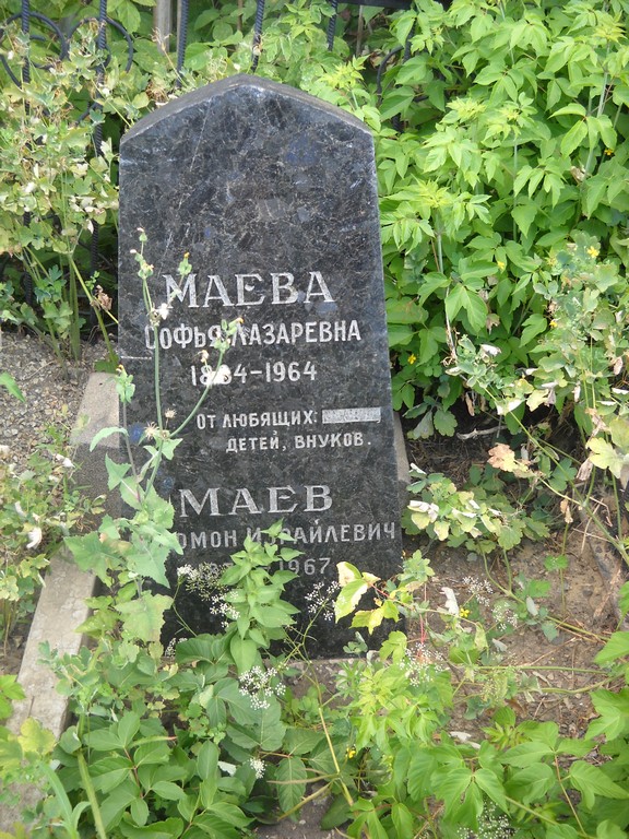 Маева Софья Лазаревна, Саратов, Еврейское кладбище